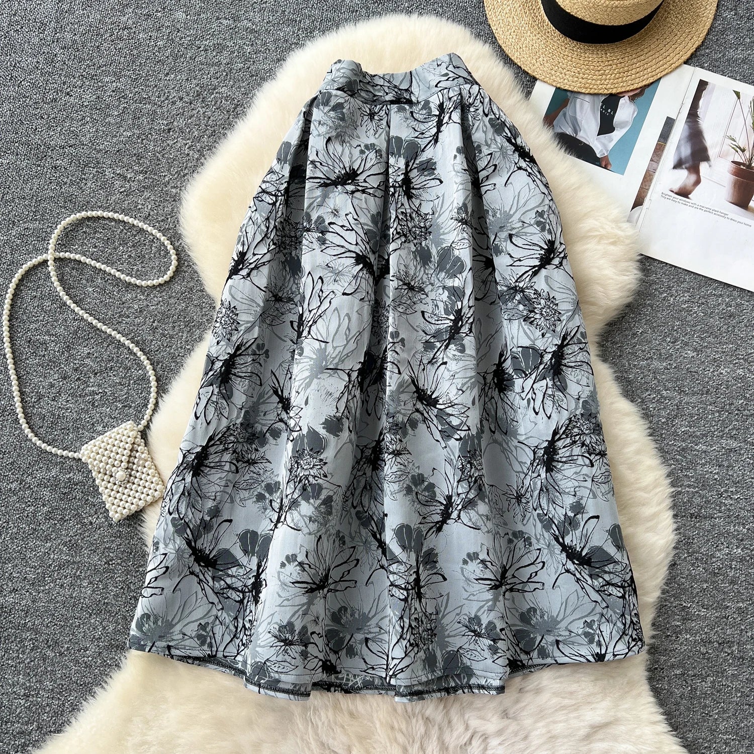 Summer Draped Straight Skirt Women Casual High Waist Skirts For Girls Retro Skirt Clothes Women Wholesale