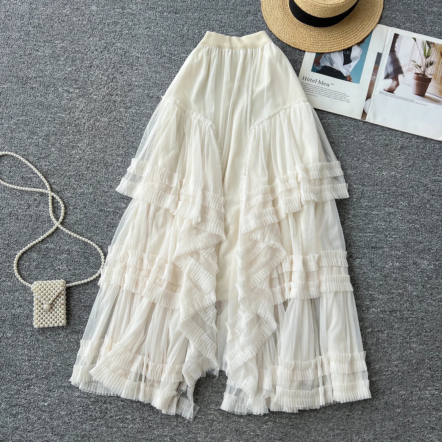2025 Summer Patchwork Straight Skirt Women Casual High Waist Mesh Skirts For Girls Casual Skirt Clothes Women Wholesale