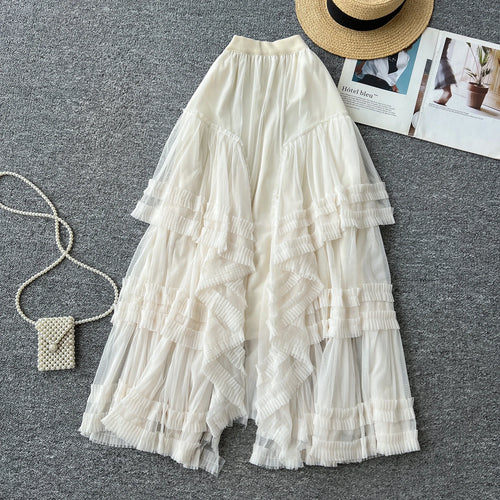 2025 Summer Patchwork Straight Skirt Women Casual High Waist Mesh Skirts For Girls Casual Skirt Clothes Women Wholesale