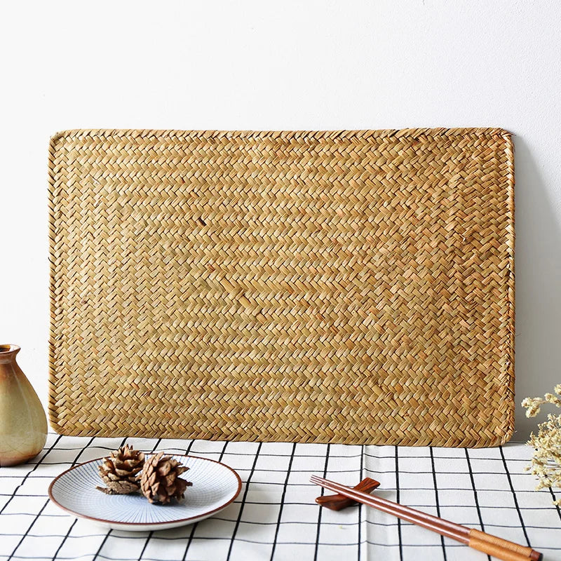 Table Mat Woven Pastoral Plate Mat Coaster Bowl Mat Insulation Pad Western Place Mat European Straw Dining Table Mat Tea Mat