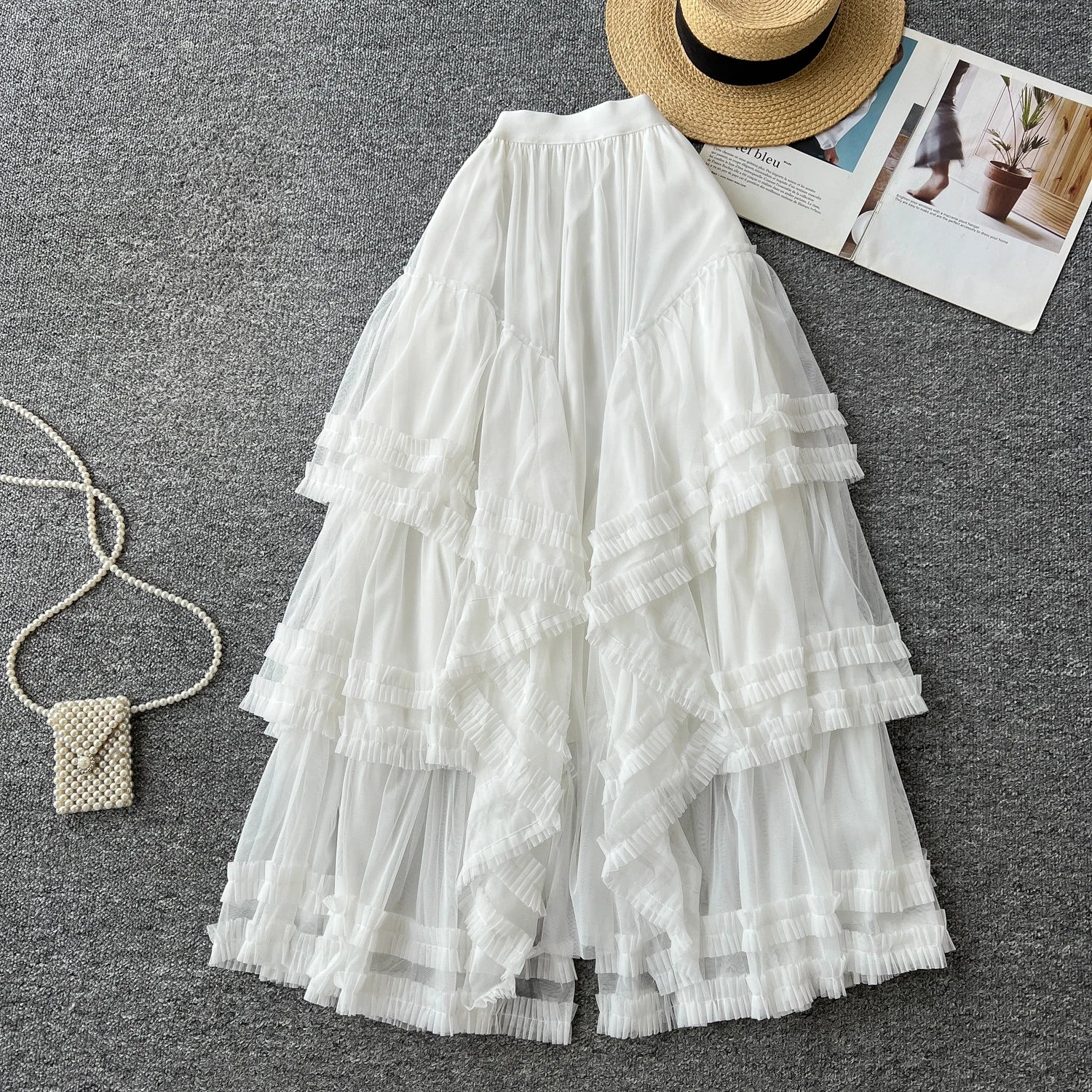 2025 Summer Patchwork Straight Skirt Women Casual High Waist Mesh Skirts For Girls Casual Skirt Clothes Women Wholesale