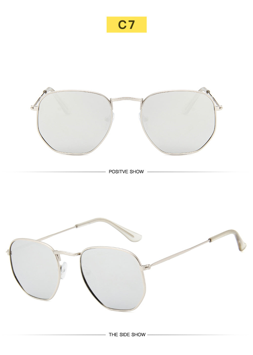 Men Sunglases Hexagon Sun Glasses NEW Women Metal Frame Fishing Glasses Gold tea Eyewear Lentes De Sol Hombre Okulary UV400