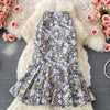 Summer Print Straight Skirt Women Casual High Waist Chiffon Midi Skirts for Girls Casual Skirt Clothes Women Wholesale