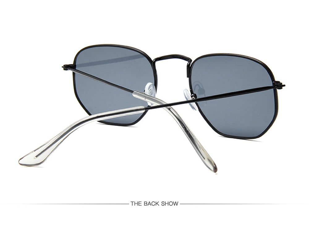 Men Sunglases Hexagon Sun Glasses NEW Women Metal Frame Fishing Glasses Gold tea Eyewear Lentes De Sol Hombre Okulary UV400