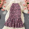 Summer Print Straight Skirt Women Casual High Waist Chiffon Midi Skirts for Girls Casual Skirt Clothes Women Wholesale