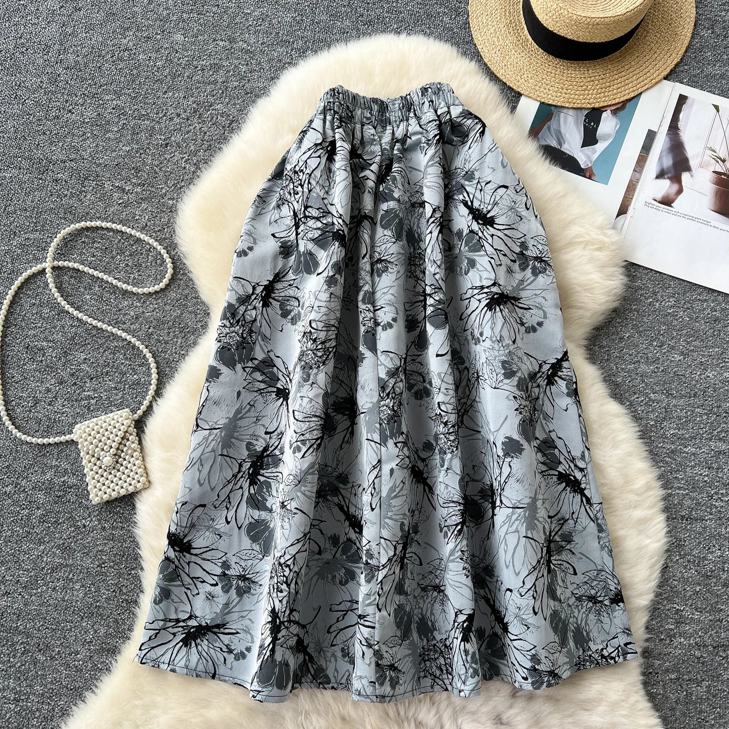 Summer Draped Straight Skirt Women Casual High Waist Skirts For Girls Retro Skirt Clothes Women Wholesale