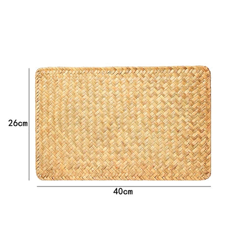 Table Mat Woven Pastoral Plate Mat Coaster Bowl Mat Insulation Pad Western Place Mat European Straw Dining Table Mat Tea Mat