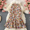 Summer Print Straight Skirt Women Casual High Waist Chiffon Midi Skirts for Girls Casual Skirt Clothes Women Wholesale