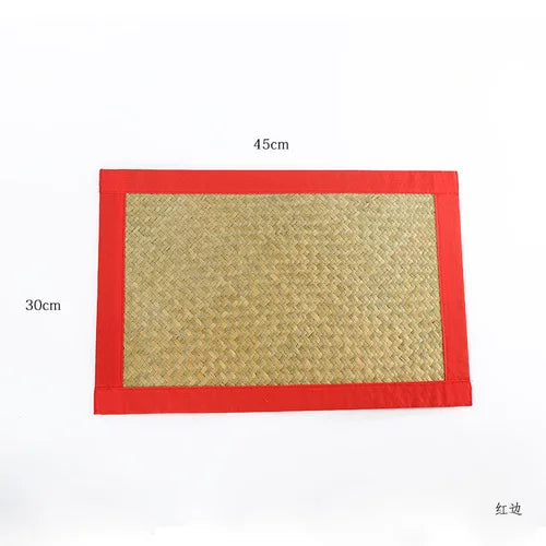 Table Mat Woven Pastoral Plate Mat Coaster Bowl Mat Insulation Pad Western Place Mat European Straw Dining Table Mat Tea Mat