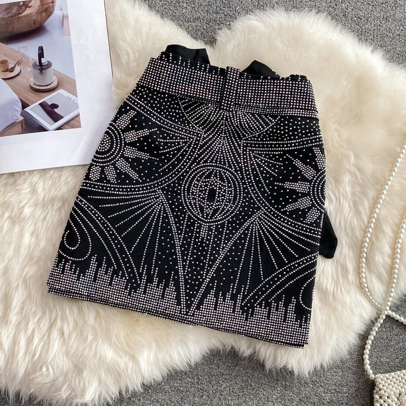 Autumn Print Sashes Straight Skirt Women Casual High Waist Mini Skirts for Girls Casual Skirt Clothes Women Wholesale