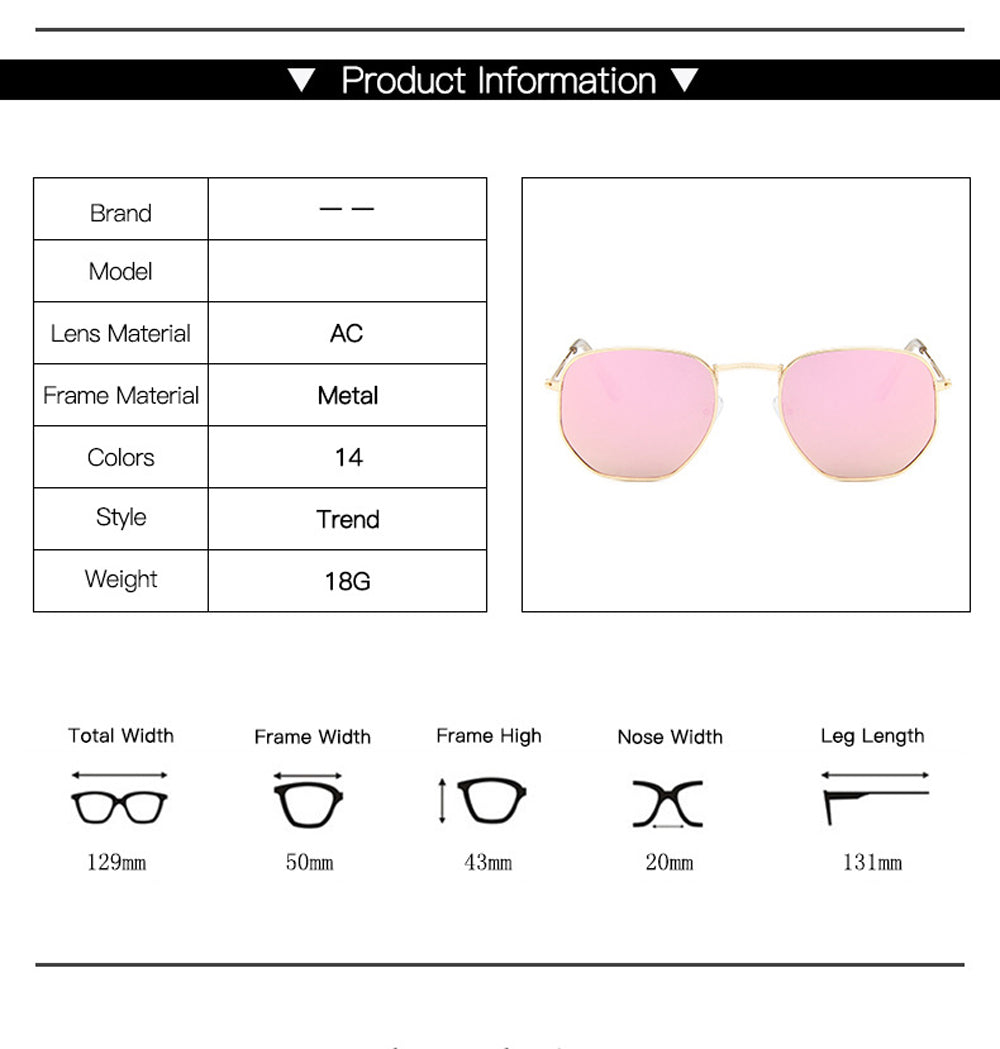Men Sunglases Hexagon Sun Glasses NEW Women Metal Frame Fishing Glasses Gold tea Eyewear Lentes De Sol Hombre Okulary UV400