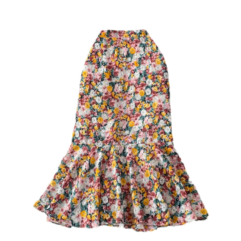 Summer Print Straight Skirt Women Casual High Waist Chiffon Midi Skirts for Girls Casual Skirt Clothes Women Wholesale