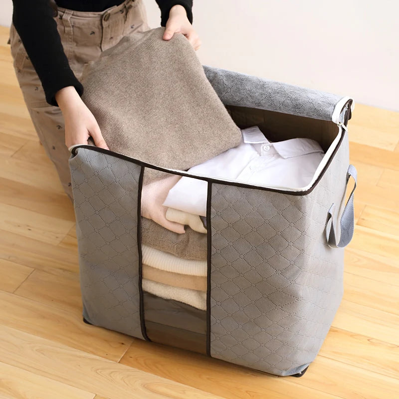 Wholesale Home Storage Foldable Bag New Waterproof Oxford Fabric Bedding Pillows Quilt storage bag clothes storage bag organizer