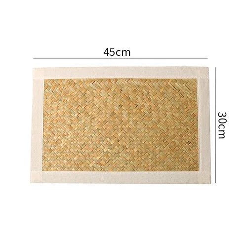 Table Mat Woven Pastoral Plate Mat Coaster Bowl Mat Insulation Pad Western Place Mat European Straw Dining Table Mat Tea Mat