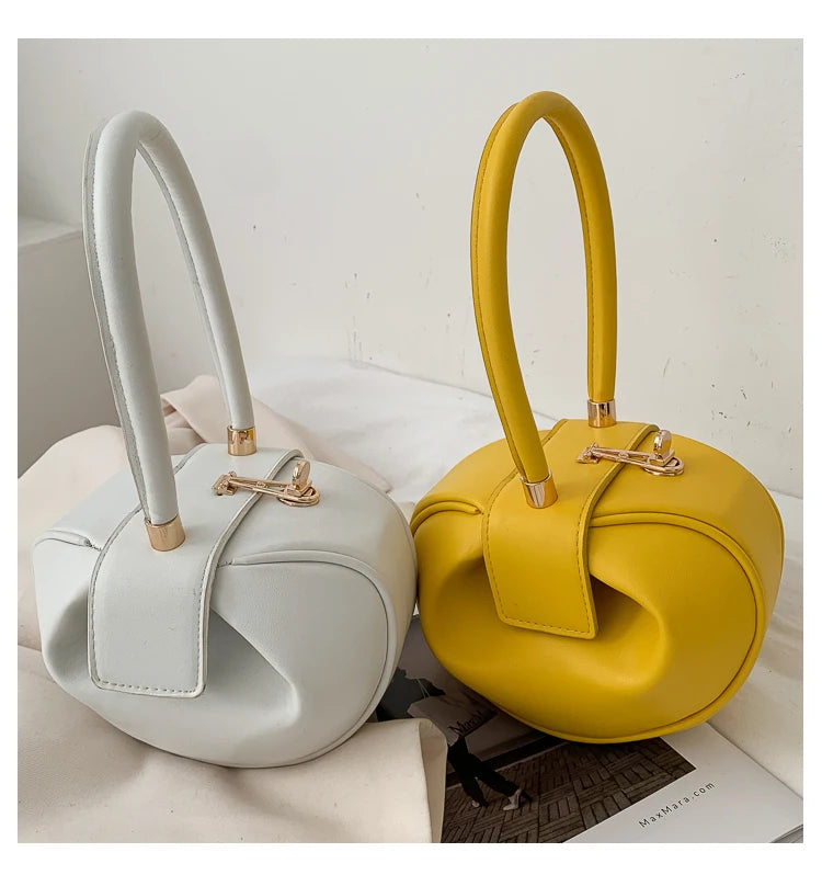Round Ball Women's Handbag Brand Designer Bowling Bag PU Leather Mini Shoulder Bags Female Luxury Purse Fashion Armpit Bag