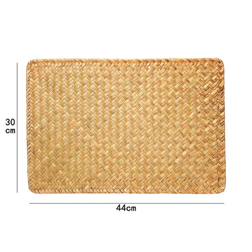 Table Mat Woven Pastoral Plate Mat Coaster Bowl Mat Insulation Pad Western Place Mat European Straw Dining Table Mat Tea Mat