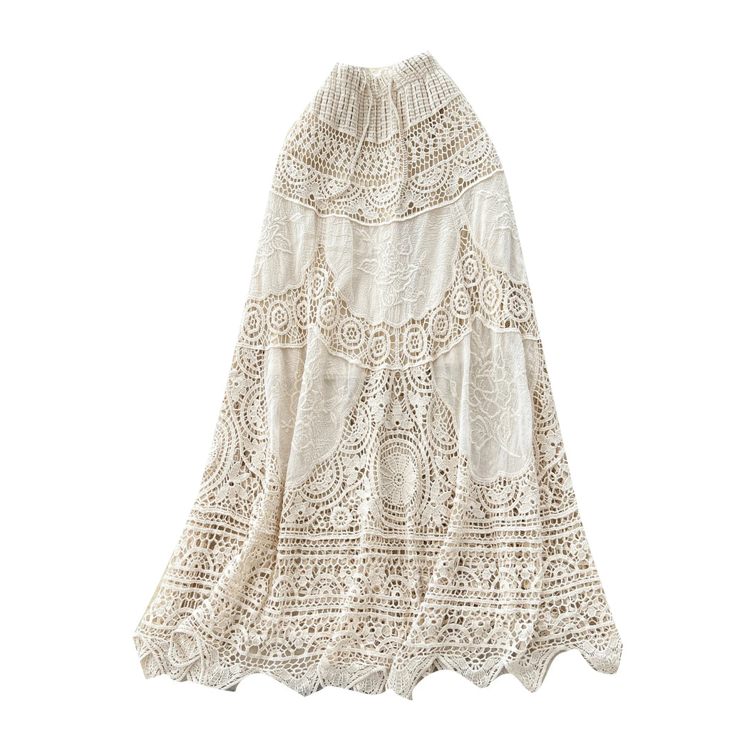 Summer Hollow Out Straight Skirt Women Casual High Waist Skirts For Girls Casual Skirt Clothes Women Wholesale