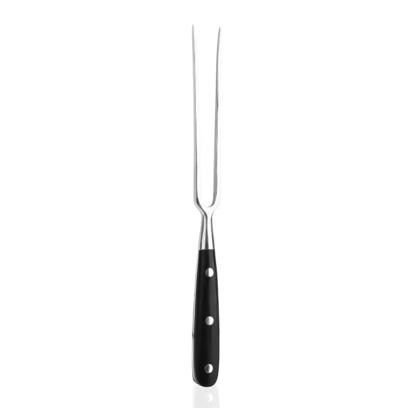 Kitchen Dining Tableware Stainless steel Wooden carving meet fork free shipping