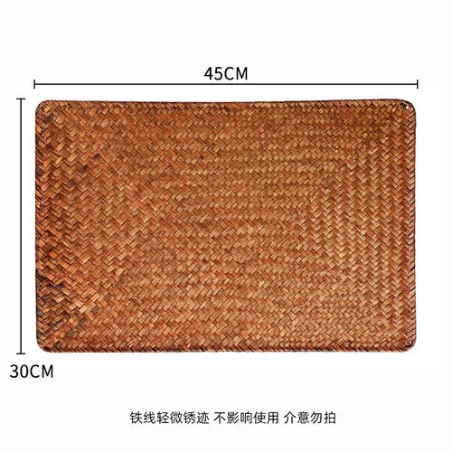 Table Mat Woven Pastoral Plate Mat Coaster Bowl Mat Insulation Pad Western Place Mat European Straw Dining Table Mat Tea Mat