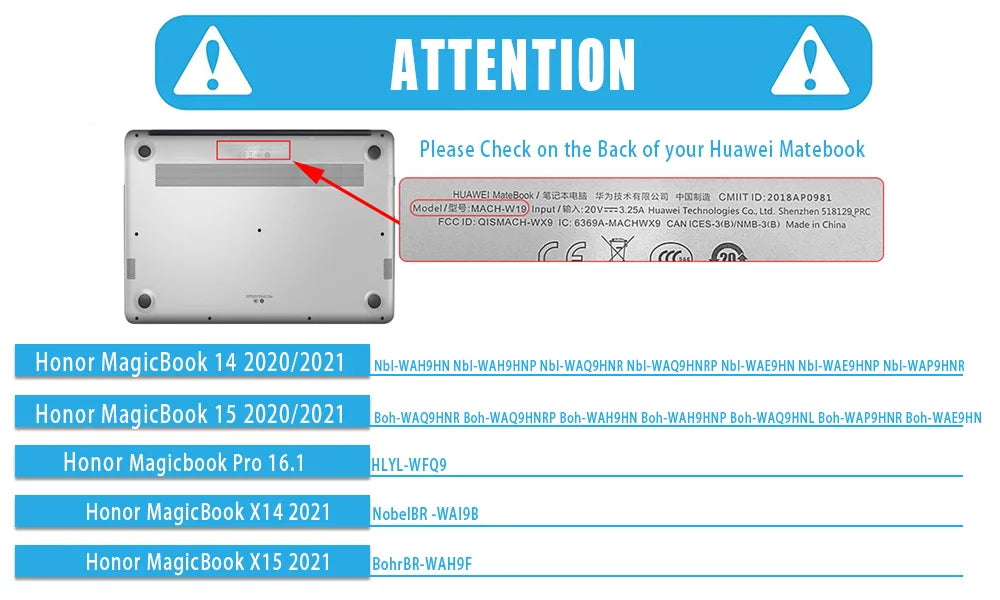 For Huawei Honor MagicBook 14 15 Case for MagicBook X15 X14 MagicBook Pro 16.1 Matte Black Hard Shell Laptop Cover Case