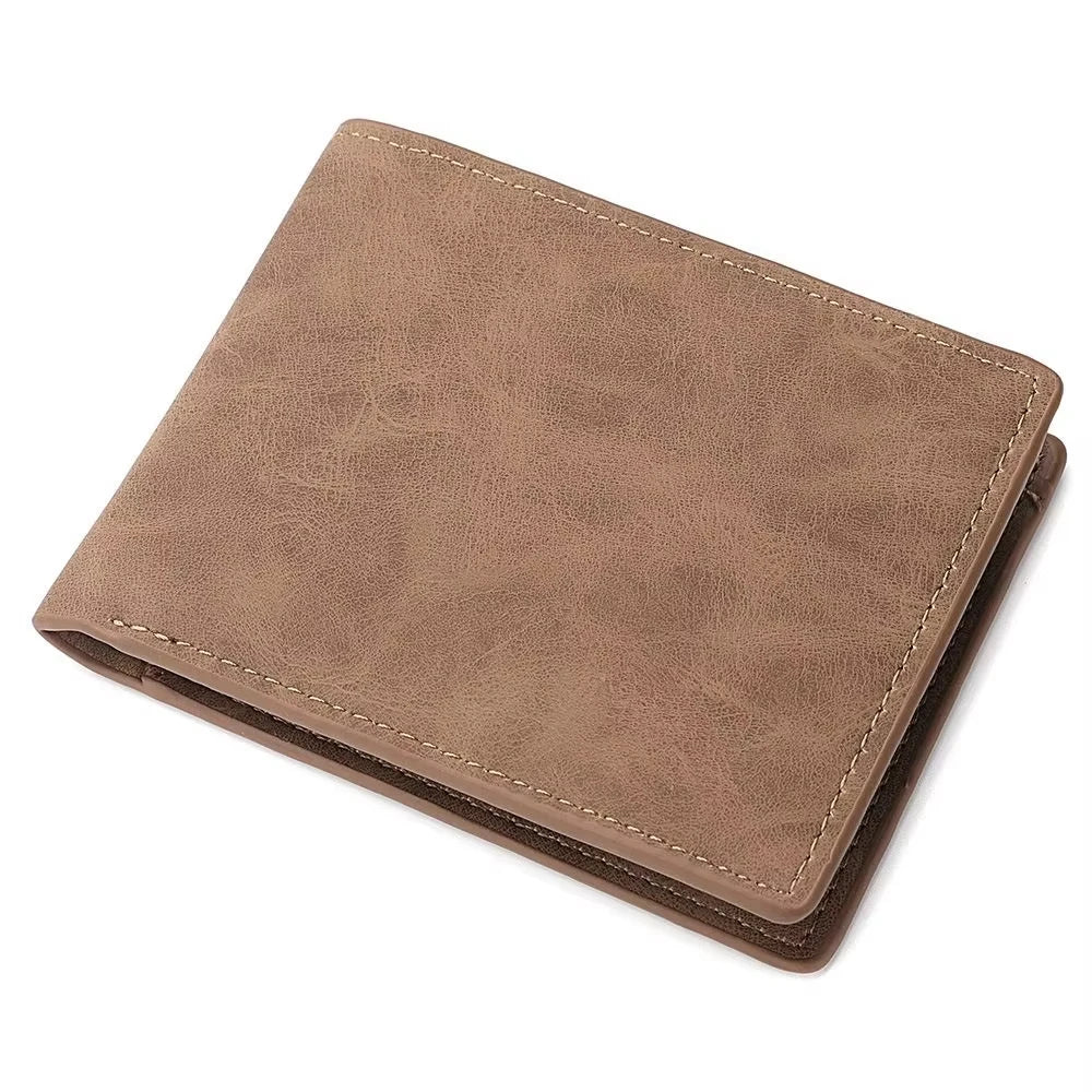 Men's Fashion Wallet For PU Leather Short Purse with Dollar Clip Multi Card Slots Large Capacity Coin Holder Slim Money