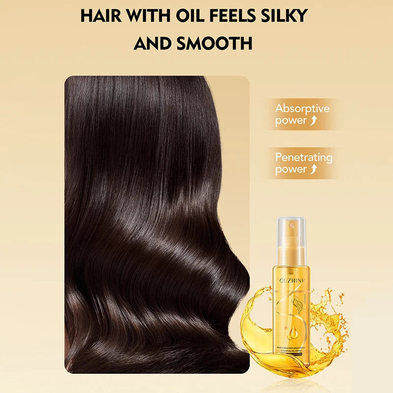Hair Care Essential Oil Spray, Nourishing & Repair, Smooth Shiny Finish, Long-Lasting Fragrance, Easy Use for All Hair Types