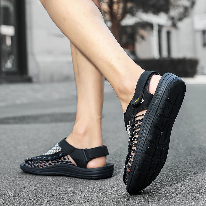 Summer Hand-woven Men's Sandals Fashion Men Casual Shoes Brand Designer Sneakers High Quality Outdoor Beach Sandals Men Shoes