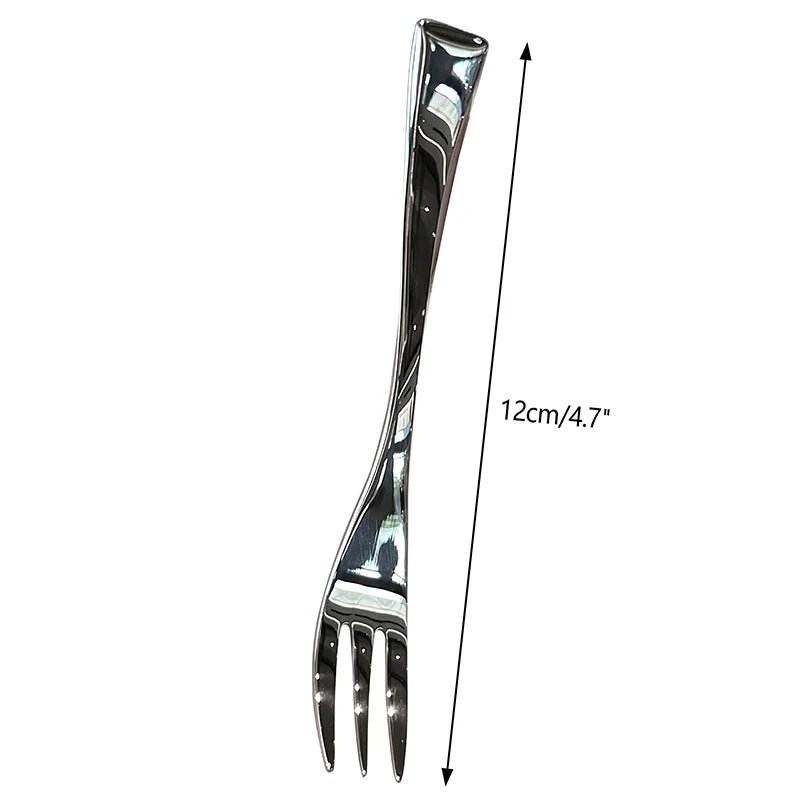 NEW! Stainless Steel Dinner Fork Long Handle Table Forks Set Korean Cutlery Four Tine Salad Dessert Fruit Forks Kitchen