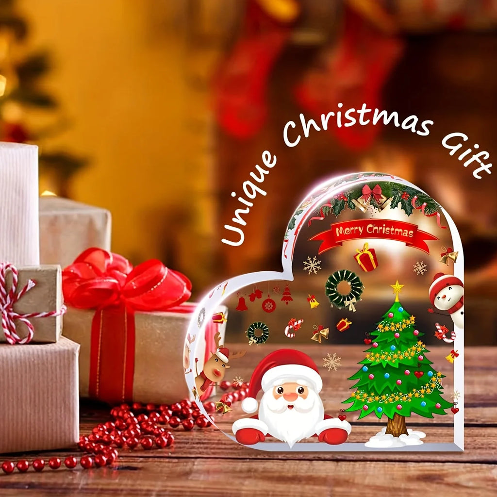 1pc Christmas Decorations Cute Heart Shaped Christmas Dining Table, Office, Counter, Desk, Shelf - Home Decorations