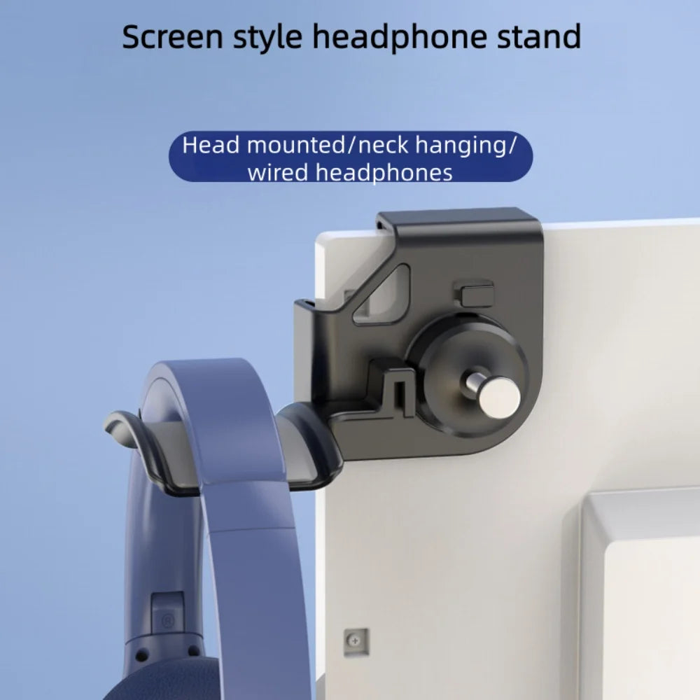 Headphone Holder PC Monitor Hanger Wall Hook Monitor Earphone Stand Universal Headset Hanging Hook Durable Headphone Bracket