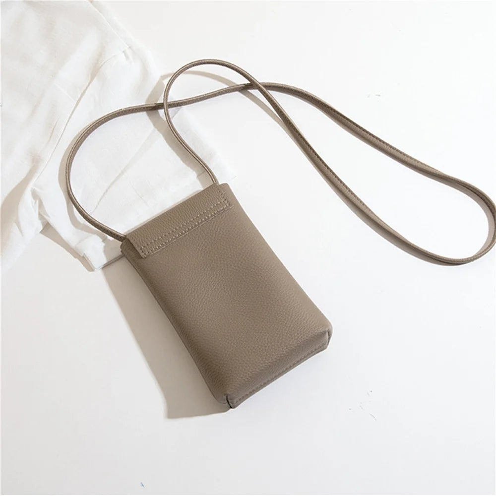 Girl Women Wallet Shoulder Mini Leather Bags Straps Mobile Phone Big Card Holders Wallet Handbag Money Pockets Girls Small Bags