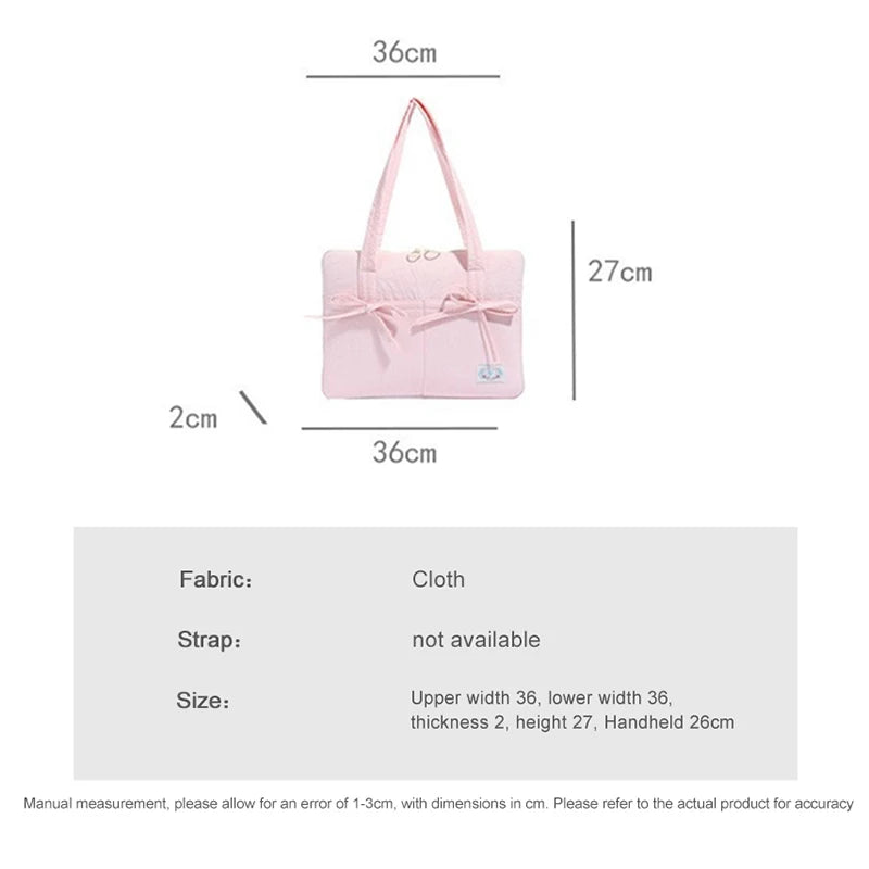 Cute Bow 13inch Tablet Sleeve Bag Shoulder Handbag For Tablet Laptop Cover Pouch Notebook Carry Bag