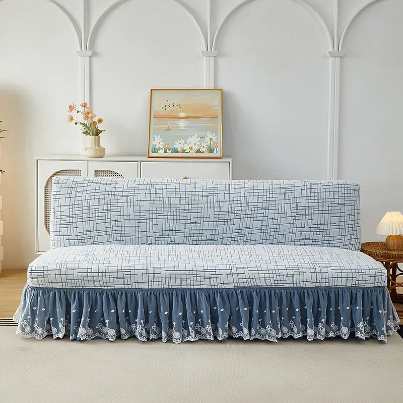 Armless Futon Folding Sofa Bed Cover To Prevent Cat Scratching/Protector Dustproof Non-Slip Stretch Folding Sofa Covers 소파 커버