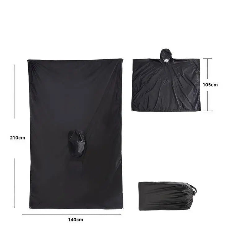 Rain Coat Travel Raincoat Waterproof Rain Poncho Hooded Sun Shelter For Outdoor Camping Hiking Fishing Cycling Climbing