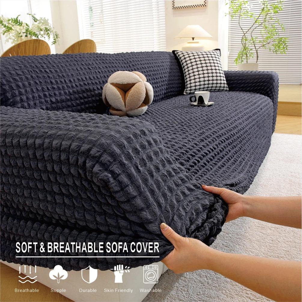 Breathable & soft sofa cover with three-dimensional design elastic stretch anti slip washable suitable for all seasons