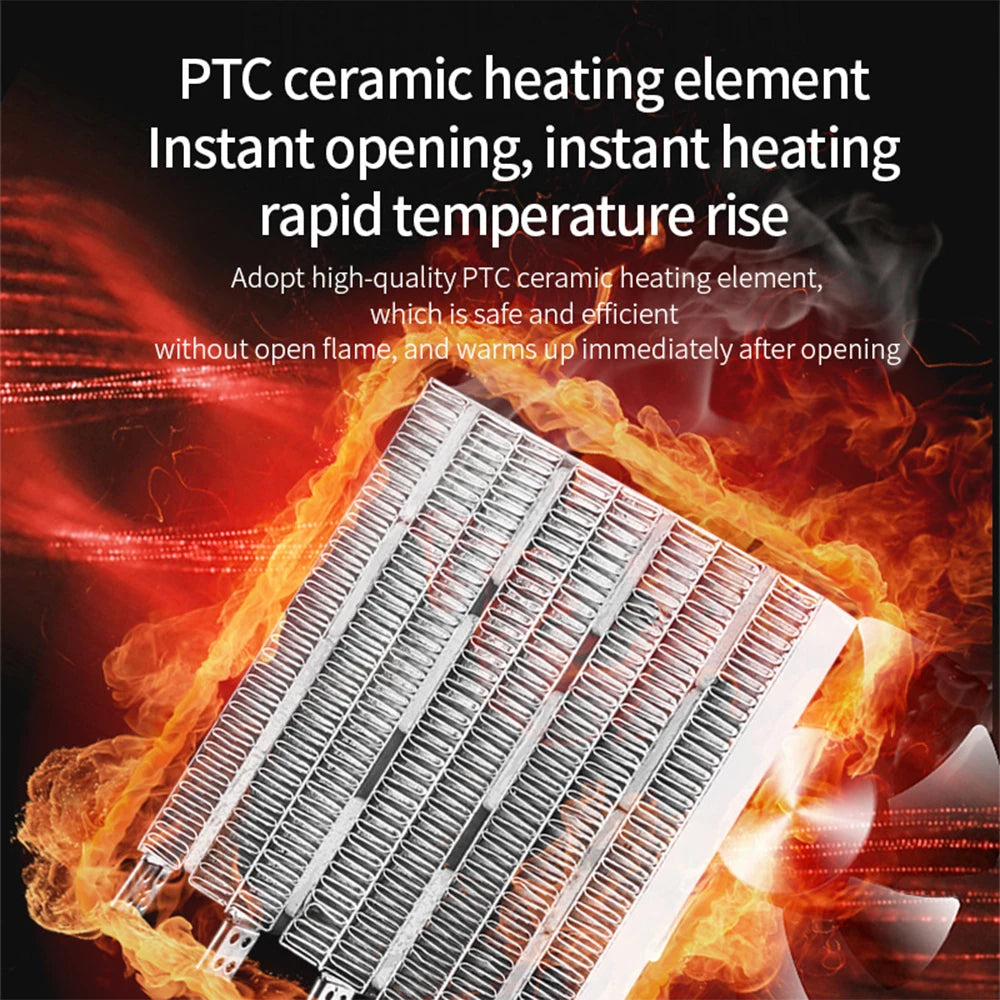 Portable Electric PTC Fan 500W/220V Portable Desktop Fan Heater Fast Heating Foot Hand Warmer Room Heater House Warmer Machine