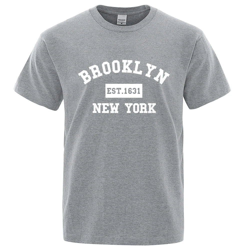 Mens 1631 New York Letter Print T-Shirt  Casual Loose T-Shirts Summer Cotton Tops Fashion Breathable Tee Clothing