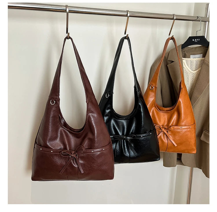 PU Large Capacity Hasp Tote Bags Solid Color High Quality Ladies Bags 2025 Hot Sale Light Luxury Commuting Women's Handbags