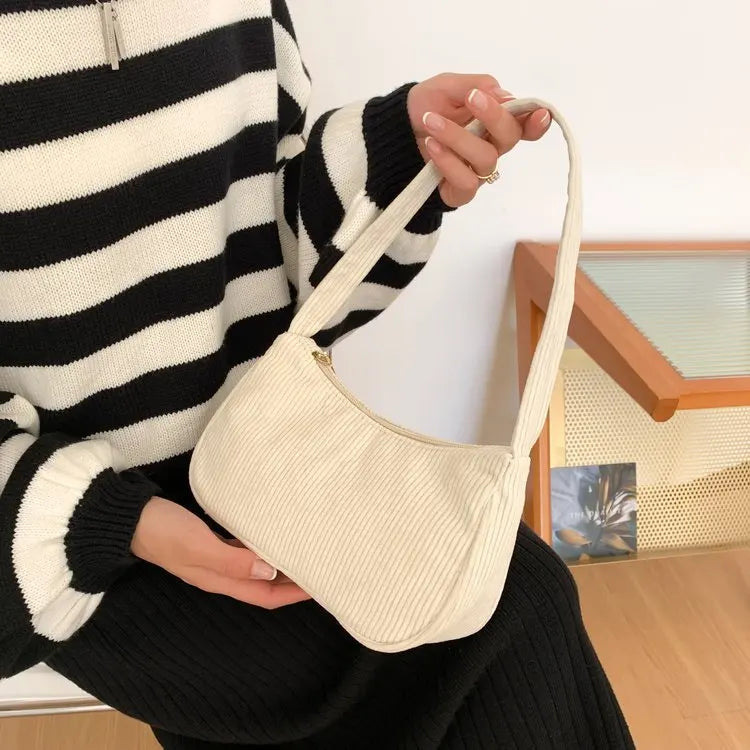 2023 Girls Women Crossbody Bags Shoulder Bags Purse Solid Color Top-Handle Bags Fashion Retro Corduroy Designer Handbags