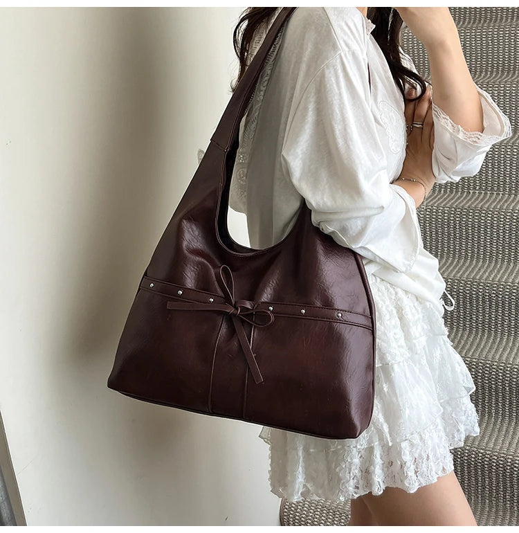 PU Large Capacity Hasp Tote Bags Solid Color High Quality Ladies Bags 2025 Hot Sale Light Luxury Commuting Women's Handbags
