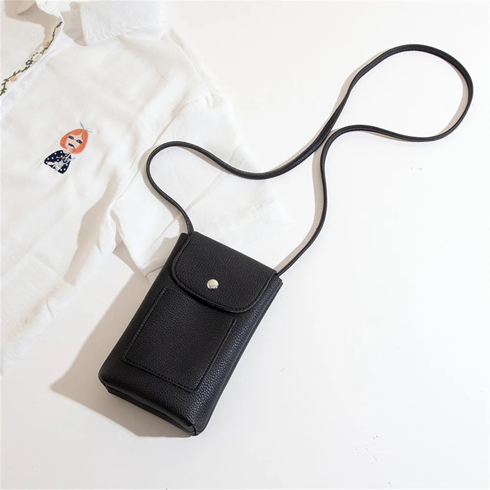 Girl Women Wallet Shoulder Mini Leather Bags Straps Mobile Phone Big Card Holders Wallet Handbag Money Pockets Girls Small Bags