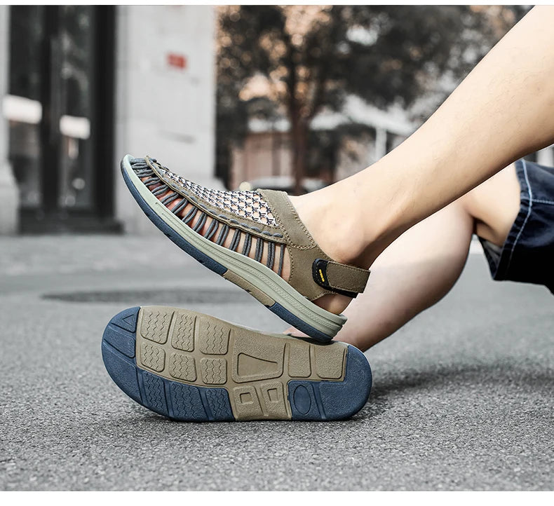 Summer Hand-woven Men's Sandals Fashion Men Casual Shoes Brand Designer Sneakers High Quality Outdoor Beach Sandals Men Shoes
