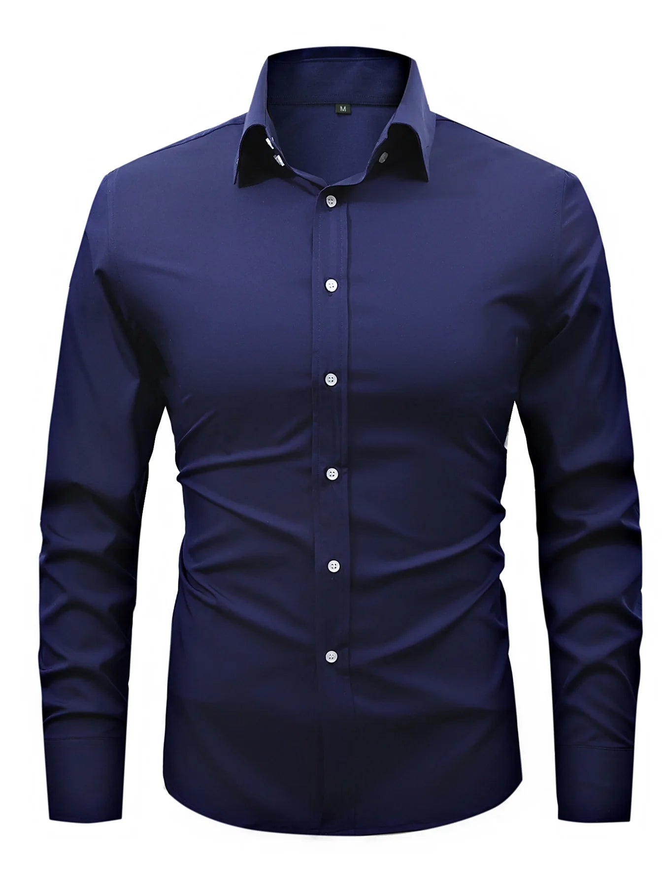 Shirts for Man Spring Autumn Polo Shirts Solid Color Business Comfort Breathable Long Sleeve Fashion Casual Classic Shirt