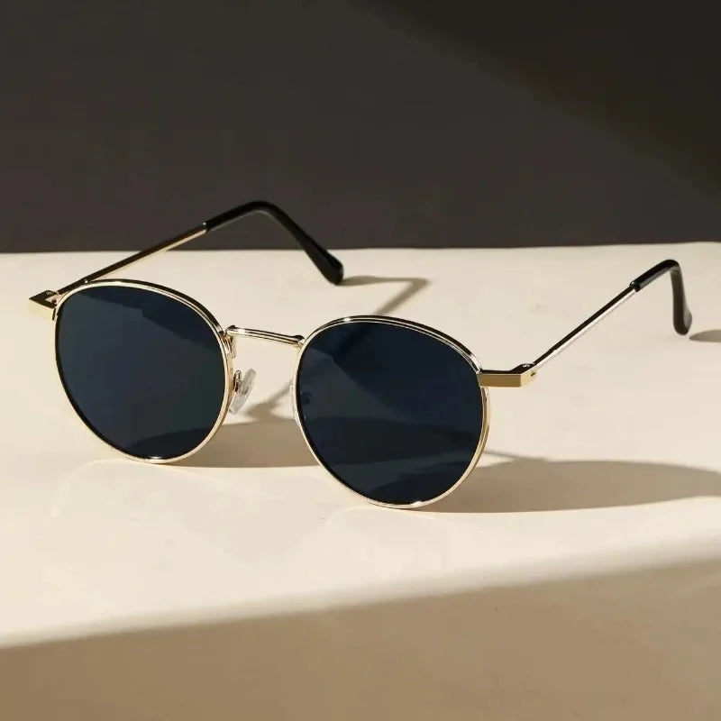 Sunglasses Women 2025 Classic Vintage Oval Sun Glasses Eyewear Round Mirror Small Metal Frame Oculos De Sol Gafas UV400