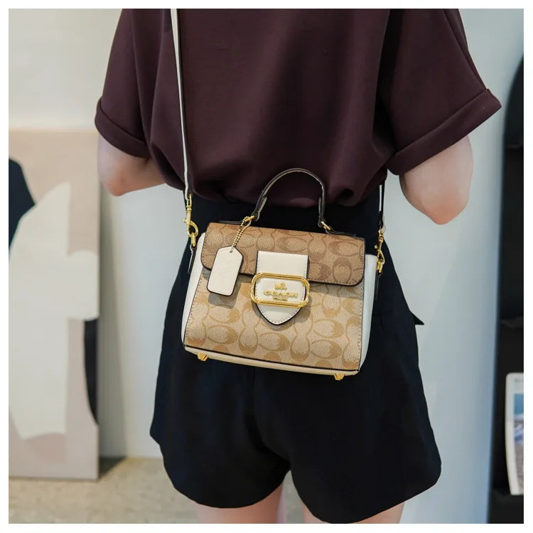 Fashionable and retro texture handbag for women, 2026 new model, with high-end color scheme, tote bag or crossbody bag