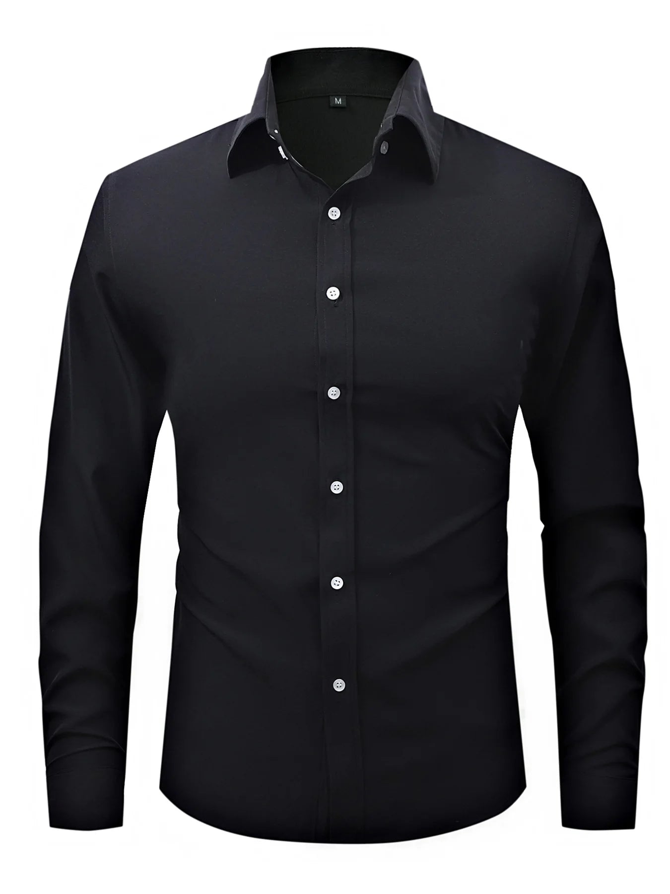 Shirts for Man Spring Autumn Polo Shirts Solid Color Business Comfort Breathable Long Sleeve Fashion Casual Classic Shirt