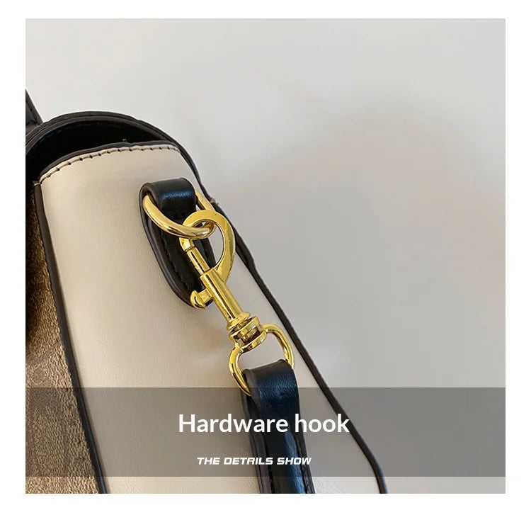 Fashionable and retro texture handbag for women, 2026 new model, with high-end color scheme, tote bag or crossbody bag