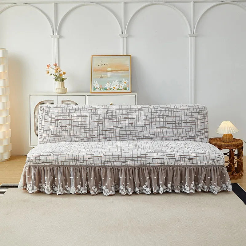 Armless Futon Folding Sofa Bed Cover To Prevent Cat Scratching/Protector Dustproof Non-Slip Stretch Folding Sofa Covers 소파 커버