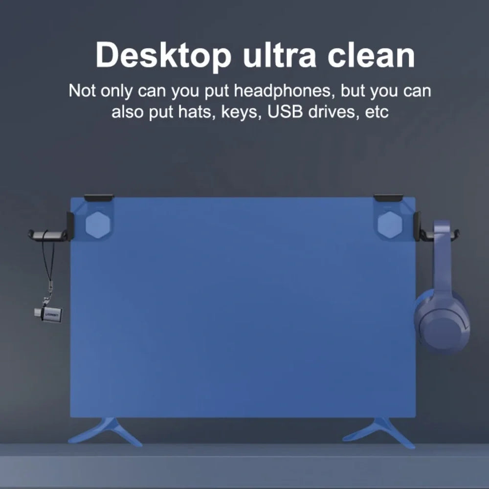 Headphone Holder PC Monitor Hanger Wall Hook Monitor Earphone Stand Universal Headset Hanging Hook Durable Headphone Bracket