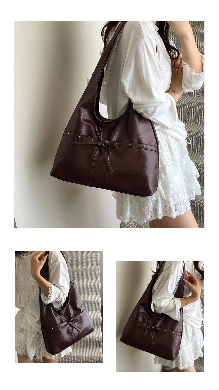 PU Large Capacity Hasp Tote Bags Solid Color High Quality Ladies Bags 2025 Hot Sale Light Luxury Commuting Women's Handbags